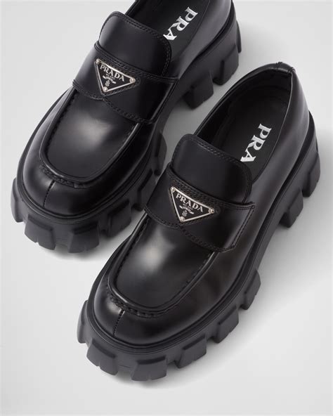 prada suede leather loafers|prada monolith loafer.